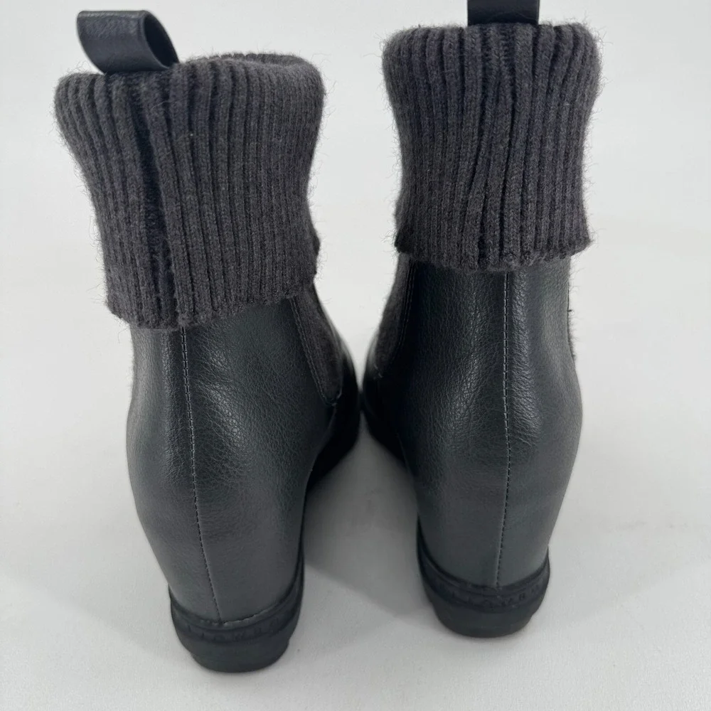 Yellow Box Cyndie Ankle Boots WOMENS Gray Sweater Cuff Pull On Casual SIZE 7